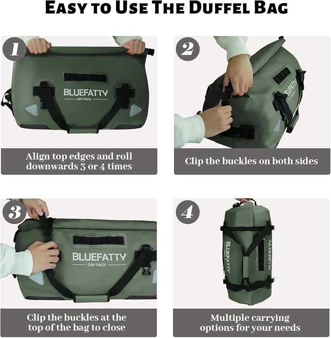 Waterproof Motorcycle Duffel Bag Roll Top Dry Duffel Bag - Image 4