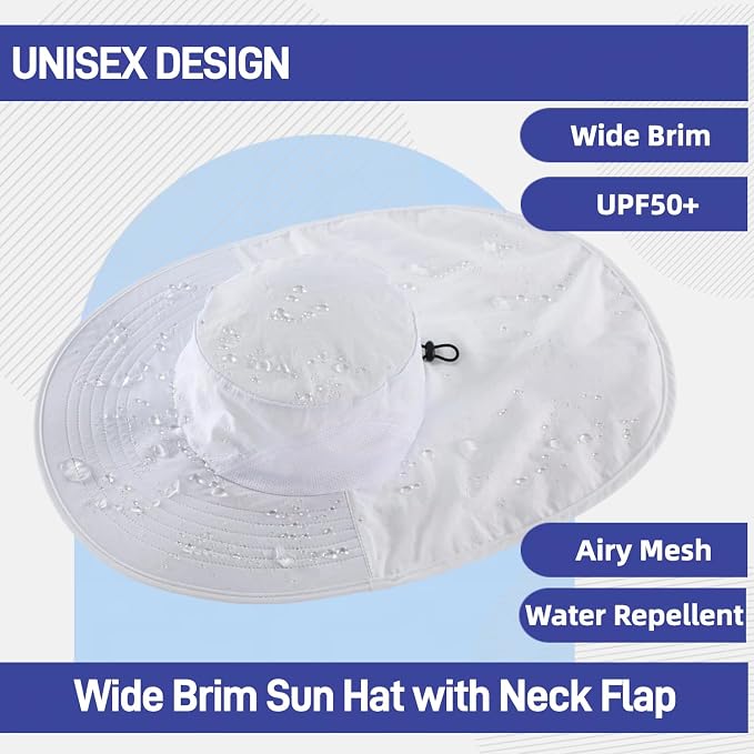 Home Prefer Outdoor UPF50+ Sun Hat Wide Brim Mesh Fishing Hat - Image 3