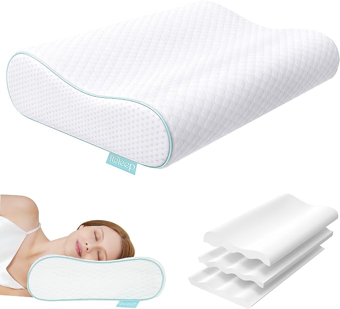 Cervical Neck Pillow, Side Sleeper Pillow by Releep
