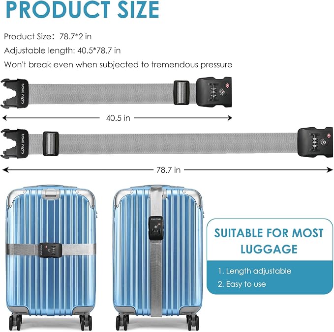 Travel Inspira Luggage Straps for Suitcases - Image 5