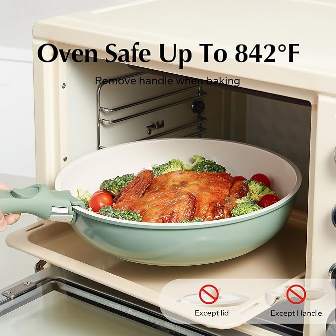 Redchef 16pcs Ceramic Pots and Pans Set Non Stick, Nonstick Ceramic Cookware Set - Image 7