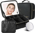 Mocado Travel Makeup Bag with LED Lighted Mirror, Travel Makeup Organizer by Mocado
