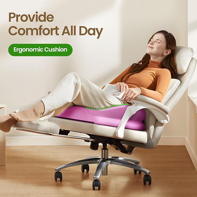 Benazcap Large Seat Cushion for Office Chair Memory Foam Coccyx Pain Relief - Image 2