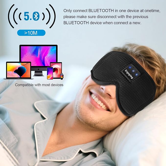 Sleep Headphones, Sleep Mask Bluetooth Wireless Music Eye Mask, Sleeping Mask - Image 5