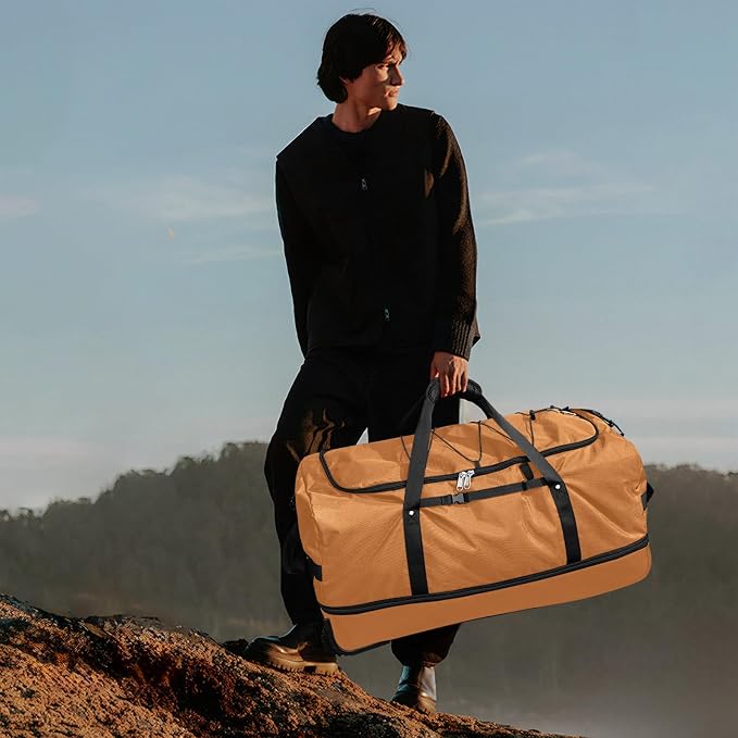 Vomgomfom 32" Soft-Sided Foldable Wheeled Travel Duffel Bag, Expandable 110L to - Image 8