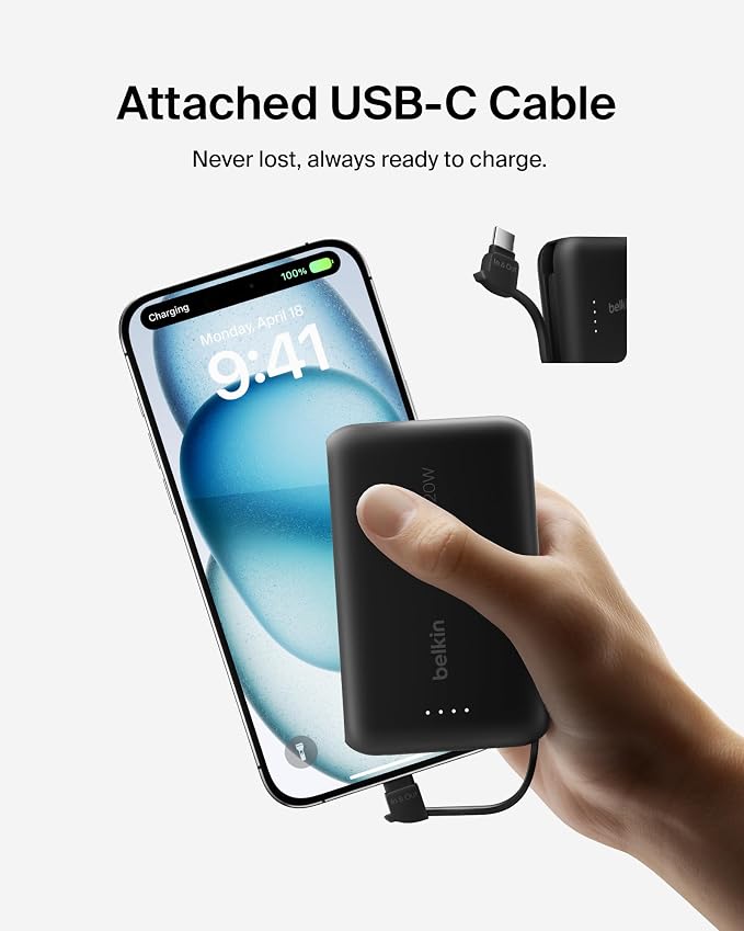 Belkin Portable Charger, Power Bank 10000 mAh - 20W Fast Charge USB-C Power - Image 9