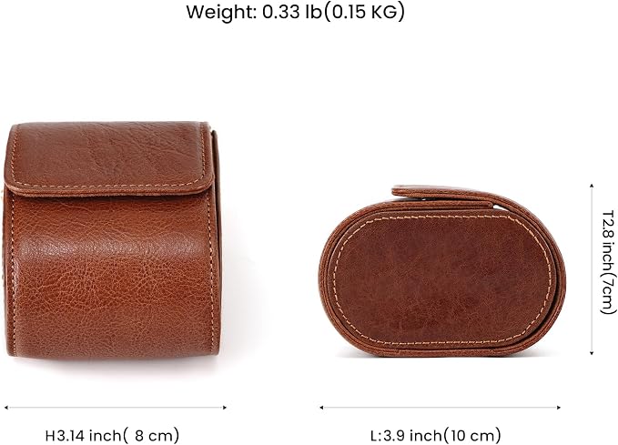 JOYIR Single Watch Roll for Travel | Genuine Leather Watch Pouch Case - Image 3