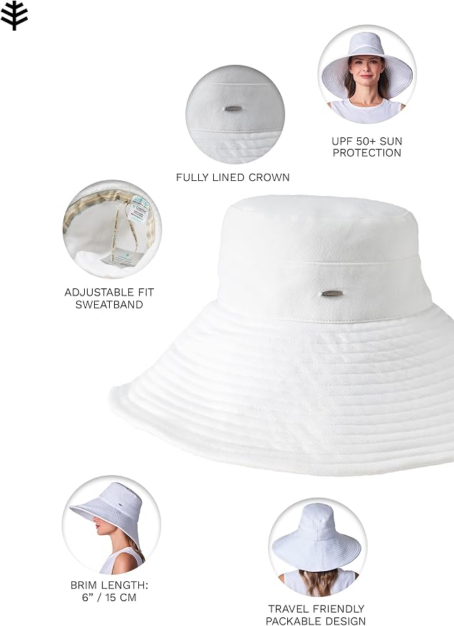 Coolibar UPF 50+ Women's Brittany Beach Hat - Image 2