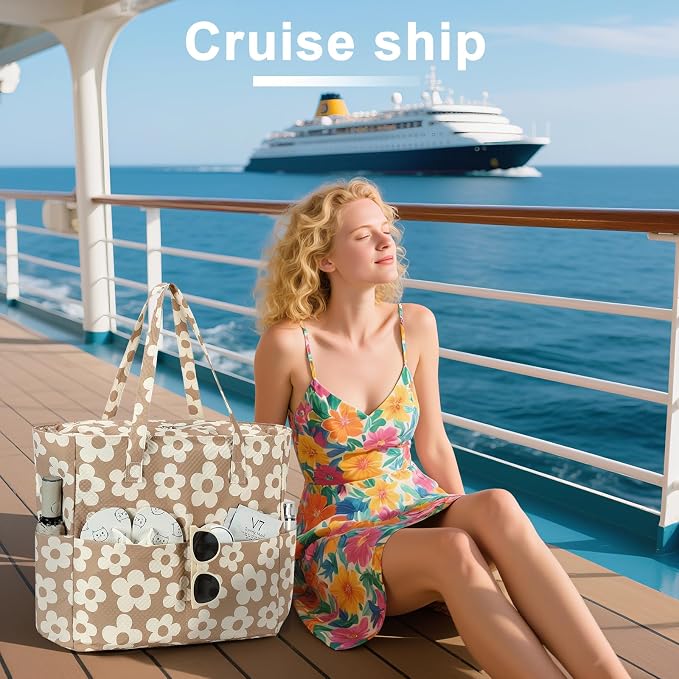 LEDAOU Beach Bag Waterproof Sandproof Women Tote Bag Pool Bag - Image 3