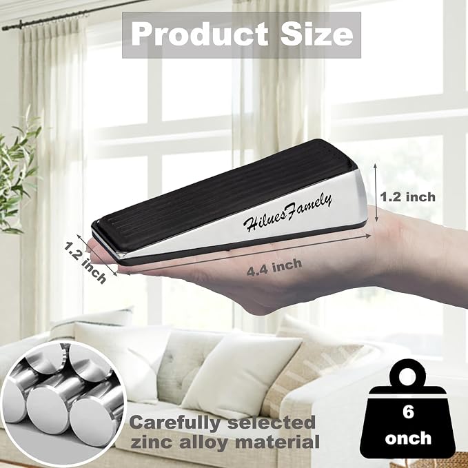 Door Stoppers - 2 Pack White Heavy Duty Door Stops - Image 3