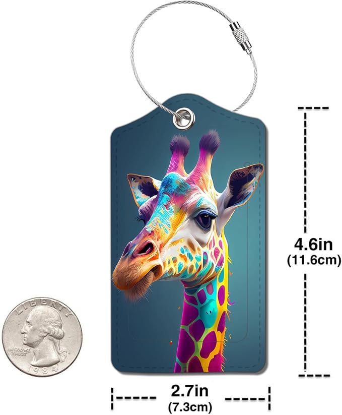 2 Pack Luggage Tag for Suitcase, Cute Unique Leather Bag Tags Identifiers - Image 4