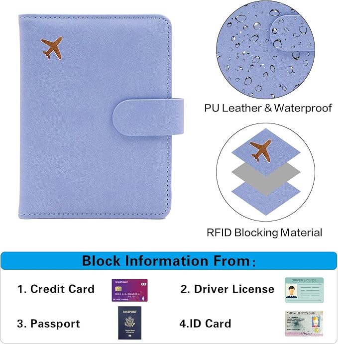 Melsbrinna Premium Leather Passport Holder Covers Case, Waterproof Rfid - Image 3