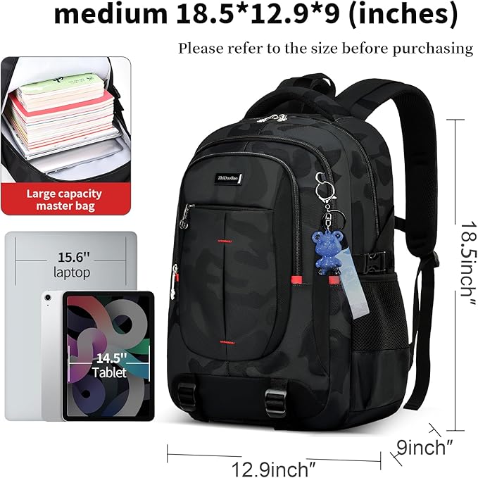 schoolbags for Middle school and high school student，high-capacity camo - Image 3