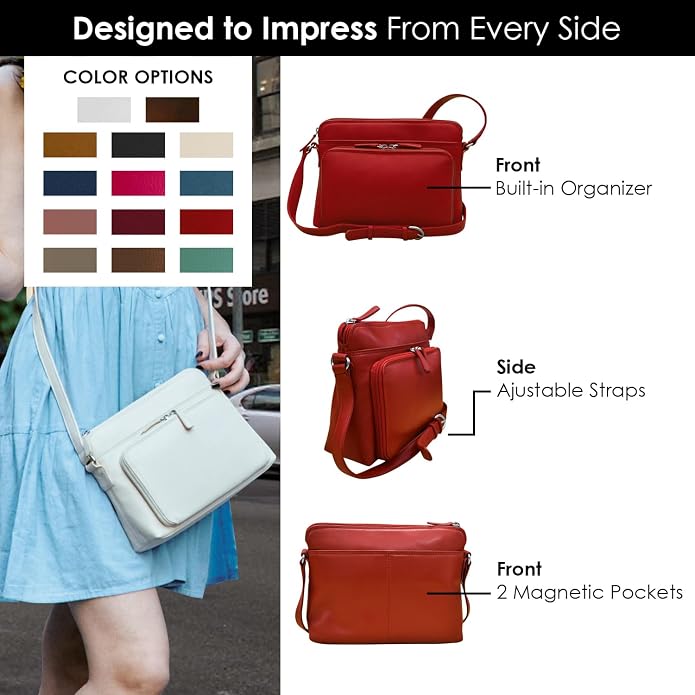 ili New York Genuine Leather Crossbody Bags - Image 2