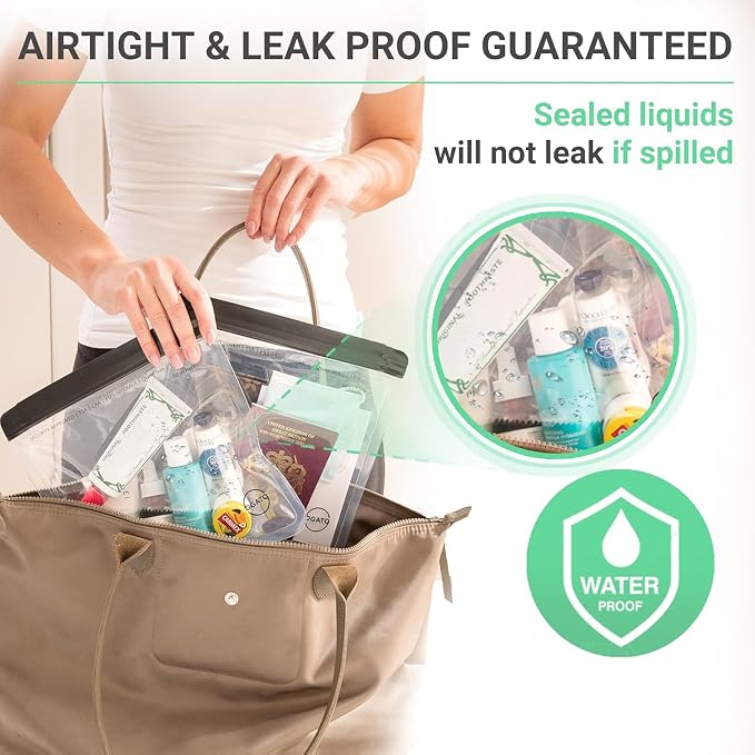 Ogato 3pcs - Clear TSA Approved Toiletry Bag - Our Quart Size Clear Toiletry - Image 5