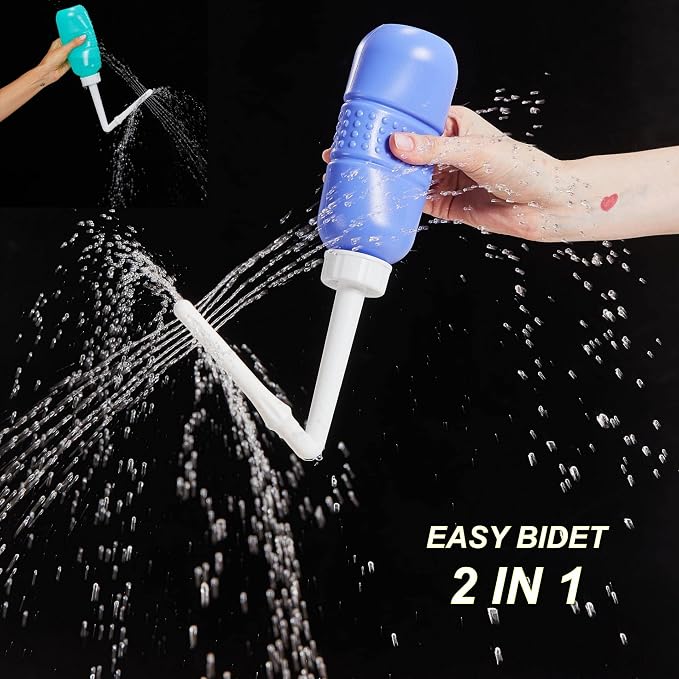 2PCS-Pack 2in1 Vaginal Douche Perineal Irrigation 650ML Portable Bidet + Pocket - Image 3
