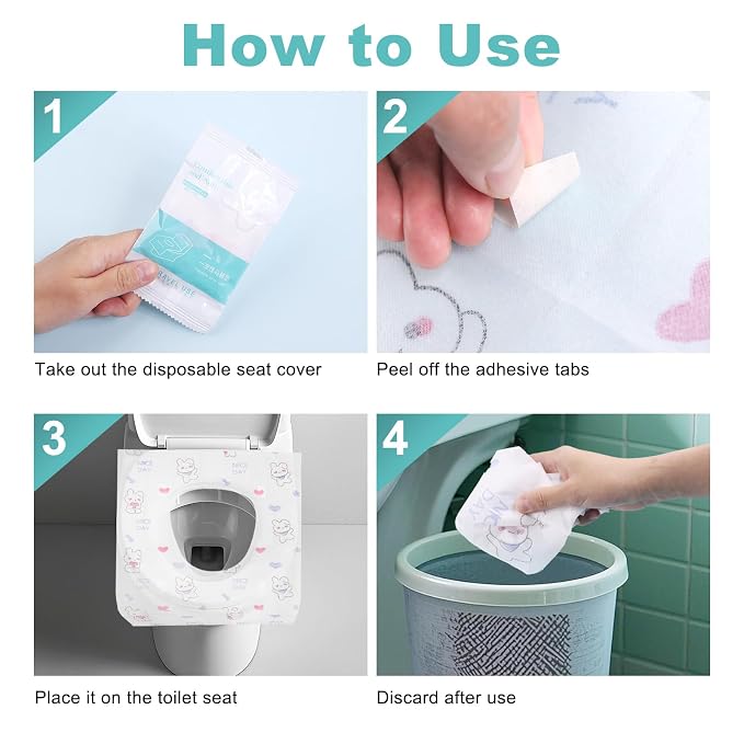 100 Packs Toddler Toilet Seat Covers Disposable, Disposable Toilet Seat Covers - Image 5