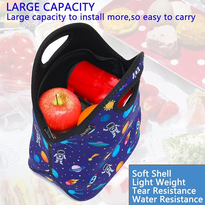 FlowFly Neoprene kids Lunch box Insulated Soft Bag Mini Cooler Thermal Meal - Image 4
