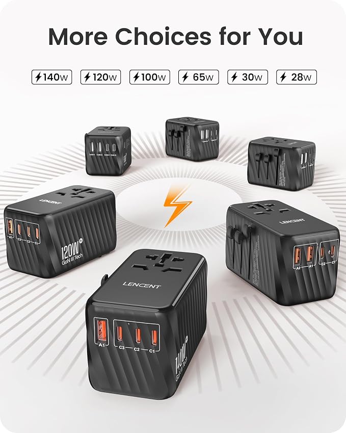 LENCENT Universal Travel Power Adapter, International AC Plug Adaptor - Image 6