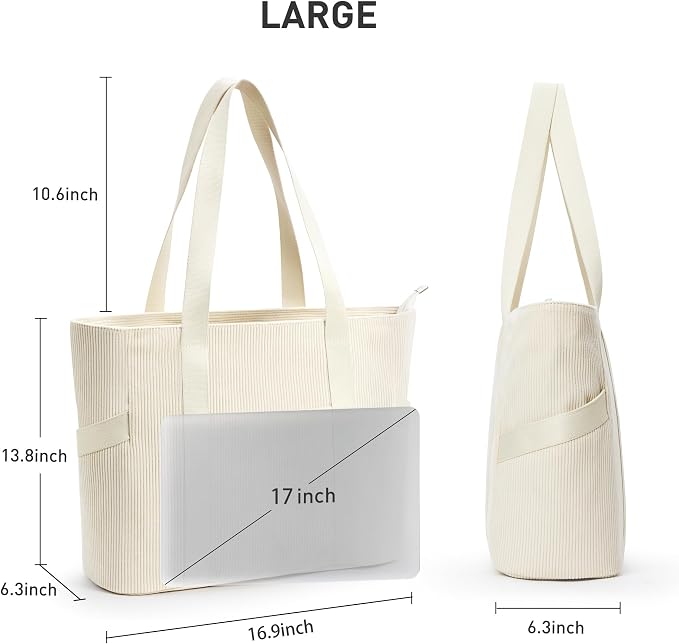 Tote Bag for Women with Zipper, Travel Tote Bags with Compartments Large - Image 4