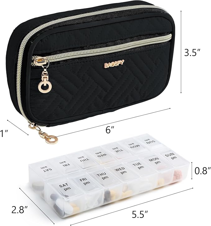 BAGSFY Pill Organizer Case 2 Times a Day- Weekly Medicine Organizer Travel Pill - Image 2