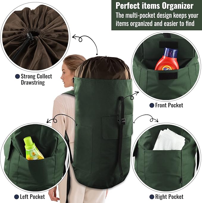 Laundry Bag Backpack, 125L Extra Large Travel Laundry Bags - Image 4
