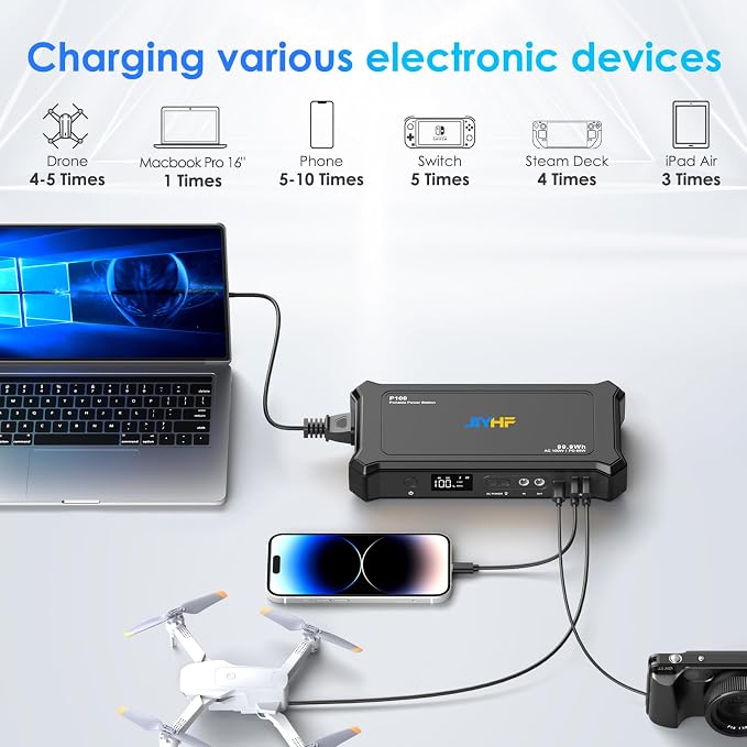 JIYHF Portable Power Bank with AC Outlet - Image 7