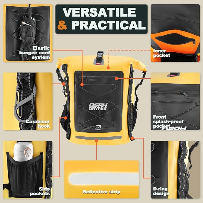 Waterproof Backpack Dry Bag 35L/55L/85L– Heavy Duty Roll-Top Hiking Backpack - Image 3