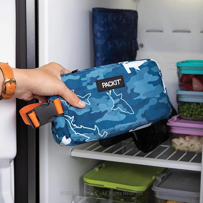 PackIt Freezable Snack Box, Camo Shark, Built - Image 4