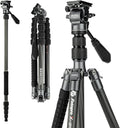 Fotopro 59" Carbon Fiber Travel Tripod, Compact Video Tripods by Fotopro