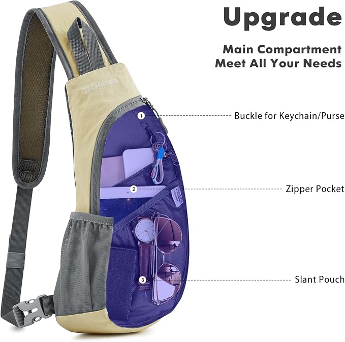 G4Free Sling Bag for Men Women, Small Crossbody Backpack Lightweight Chest - Image 2