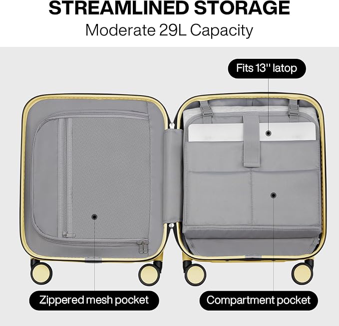 mixi Underseat Carry on Luggage 16 Inch Hardshell PC Suitcase - Image 5