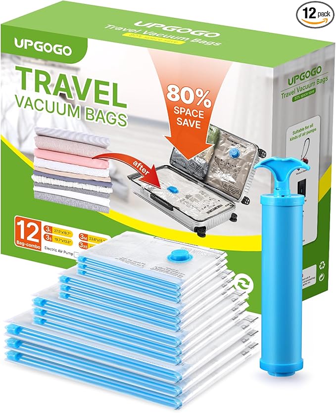 Vacuum Bags for Travel, 12 Pack by UPGOGO