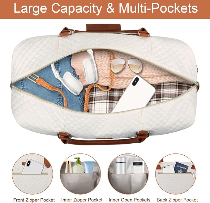 Weekender Bag for Women, Travel Duffel Bag Carry On Overnight Bag - Image 5