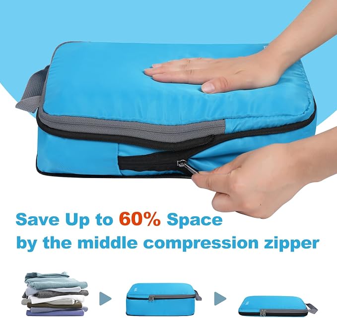 BAGAIL 4 Set/6 Set/8 Set Compression Packing Cubes Travel Accessories - Image 4