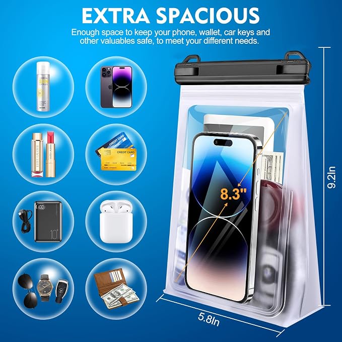 Large Waterproof Phone Pouch, Cell Phone Dry Bag - Image 2