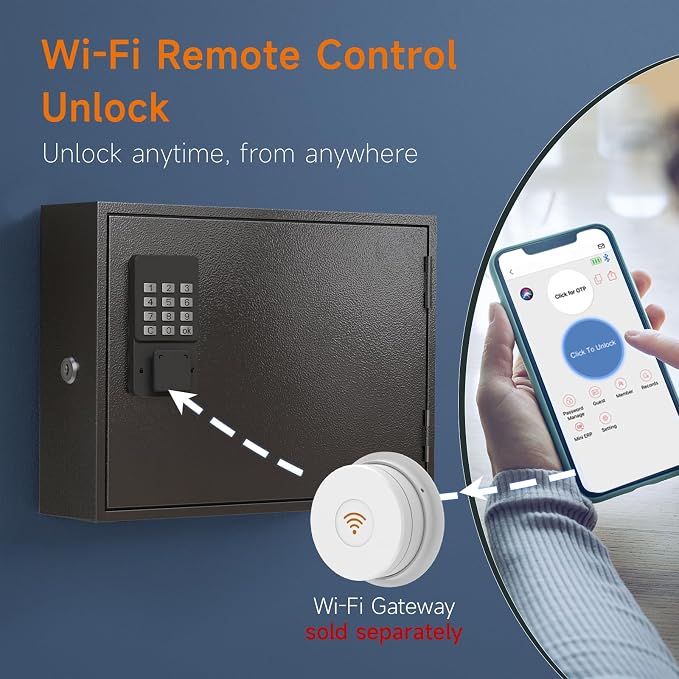WeHere Smart Key Lock Box, Wall Mounted Key Cabinet - Image 4