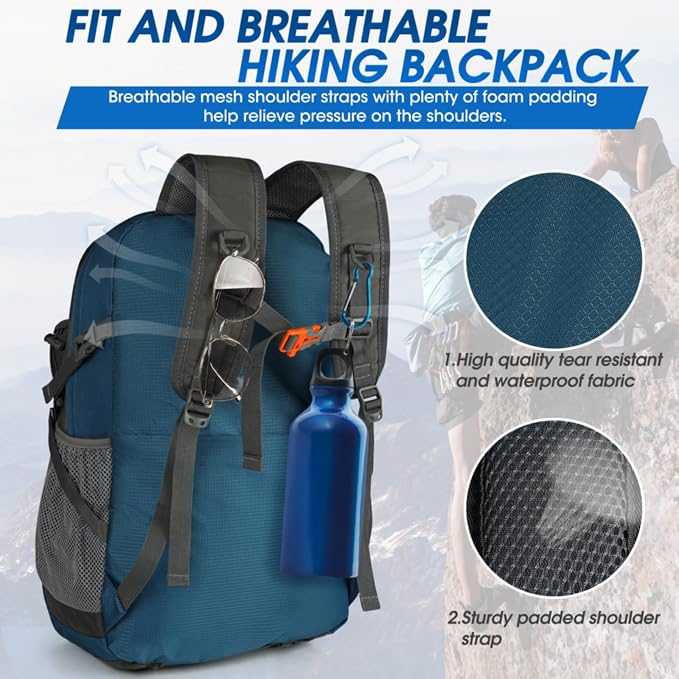 IGOLUMON Hiking Backpack 40L Packable Lightweight Camping Backpack Men Women - Image 3