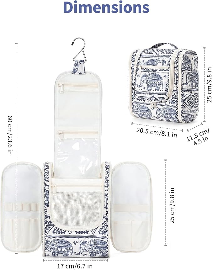 Narwey Small Hanging Toiletry Bag Women Travel Makeup Bag Organizer Toiletries - Image 5