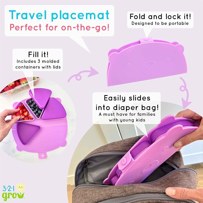 On-The-Go Snack Mat – Baby Silicone Travel Dining Placemat – Portable Silicone - Image 2