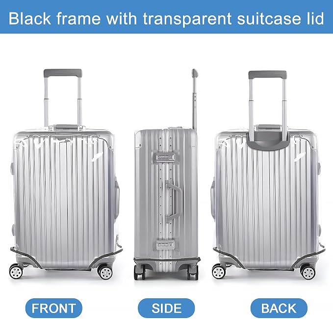 Clear Luggage Cover for 24 inch Suitcase Tsa Approved Thicken PVC Plastic - Image 5
