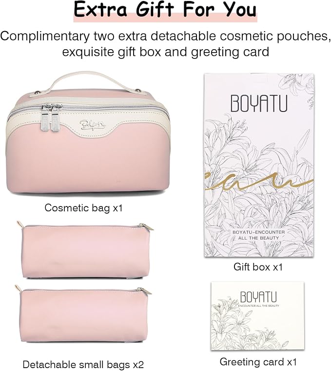 BOYATU Travel Makeup Bag Organizer Cosmetic Bag: 3 Pcs Set Make up Bags - Image 7