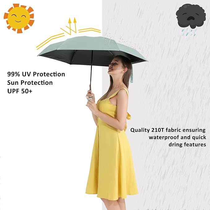 BAODINI Small UV Protection Travel Umbrella Compact - Image 3