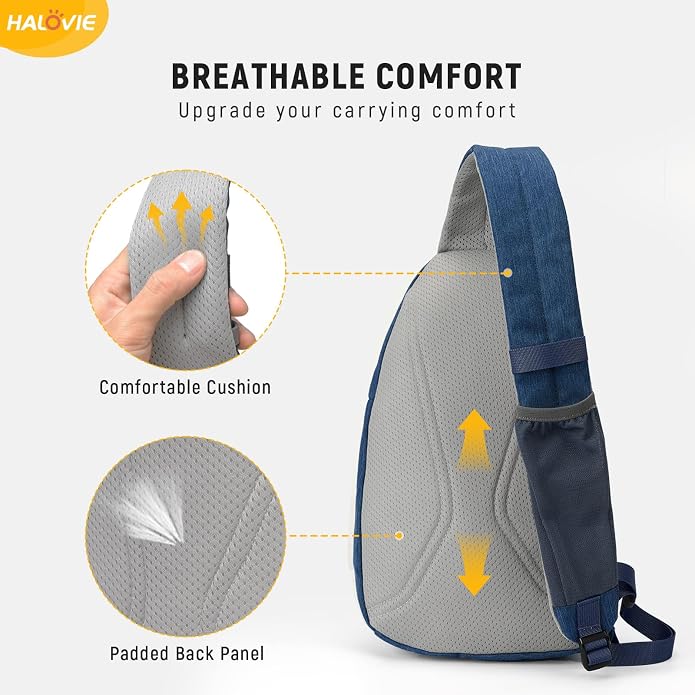 HALOVIE Anti Theft Crossbody Sling Bag RFID Travel Sling Backpack Lightweight - Image 4