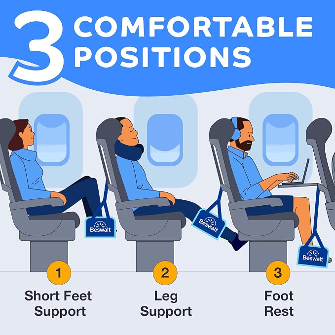 Portable Airplane Foot Hammock for Plane Travel - Image 2