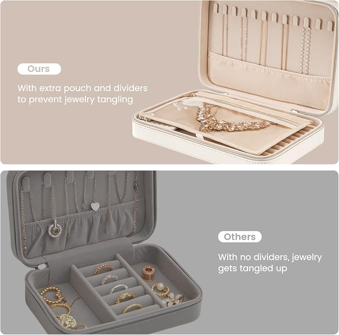 Lolalet Travel Jewelry Case for Women, Travel Jewelry Organizer Box - Image 4