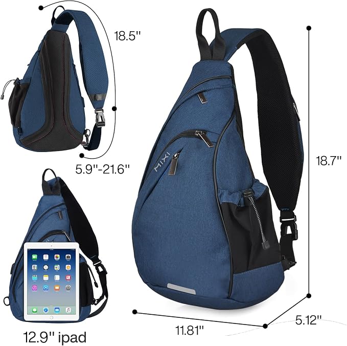 mixi Sling Bag Men Backpack Unisex One Shoulder Bag Hiking Travel Backpack - Image 2