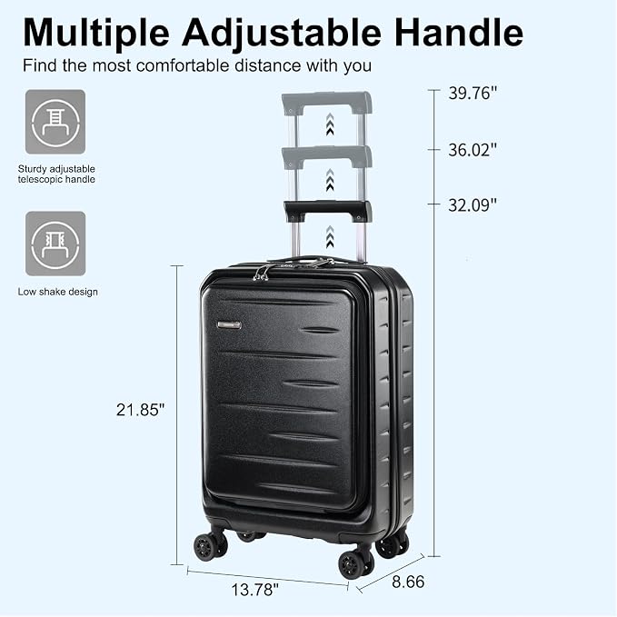 Carry On Luggage 22×14×9 Airline Approved, 20 Inch Lightweight ABS+PC Hard - Image 8
