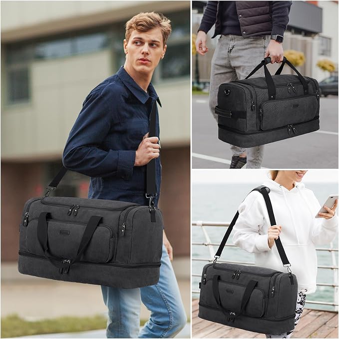 ZOMFELT Duffle Bag for travel, 40L Canvas Travel Duffel Bags for Men Women - Image 6