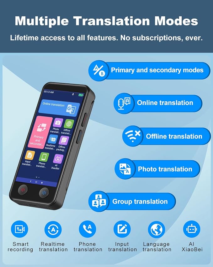 iTour D-Lite Dual Screen Language Translator Device, 2025 Real-Time Voice - Image 2
